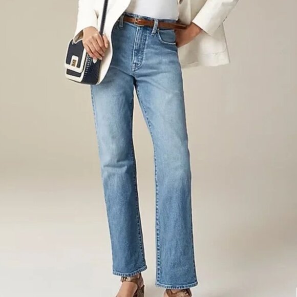 J. Crew High-Rise Straight Jeans Size 29 1996 Semi-Stretch Eliz Wash CC613 - Picture 1 of 12